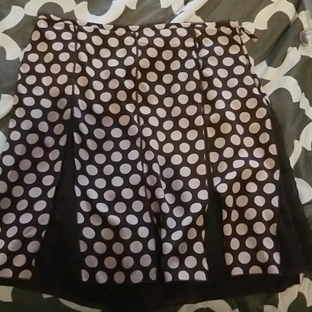Brown and pink polka skirt